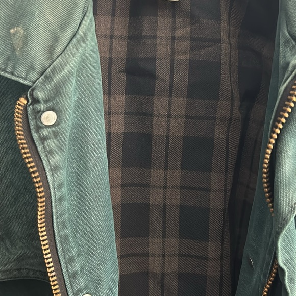 Vintage Union Made in USA Mens Duck Chore Flannel Duster Jacket Large CW043 - Picture 8 of 11